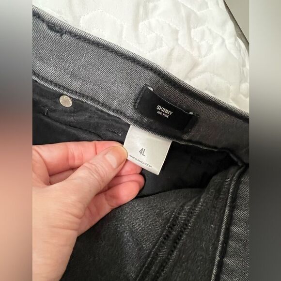 Express skinny back distressed jeans 4 tall long mid rise ankle length - Picture 10 of 10